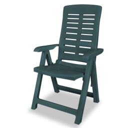 Berkfield Home Reclining Garden Chairs 6 pcs Plastic Green - thumbnail 3