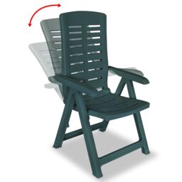 Berkfield Home Reclining Garden Chairs 6 pcs Plastic Green - thumbnail 2