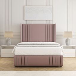 "BSSPOKE Peyton Divan Bed Plush Velvet 54"" Headboard & No Mattress No Drawers in Pink - Size: Small Double" - thumbnail 3