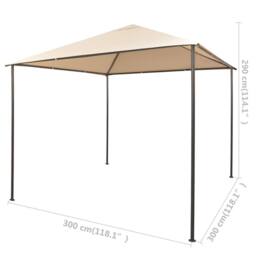Berkfield Home Gazebo Pavilion Tent Canopy 3x3 m Steel Beige - thumbnail 8