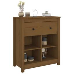 Berkfield Home Sideboard Honey Brown 70x35x80 cm Solid Wood Pine - Size: 70 x 35 x 80 cm - thumbnail 7