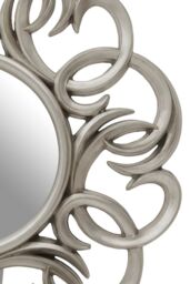 Orsina Entwined Silver Swirl Wall Mirror With Abstract Frame, Statement Circular Mirror, Aureole Decorative Mirror - thumbnail 3