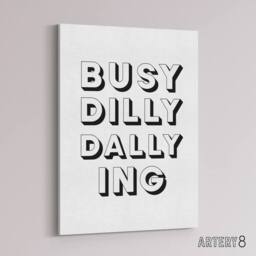 "Artery8 Busy Dilly Dallying Minimalist Black White Funny Canvas Wall Art Print - Size: W24"" x H32""" - thumbnail 2