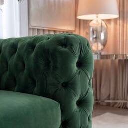 Sofaya Monaco Chesterfield Velvet Arm Chair Cushions Sofa Seater Couch in Green - Size: Armchair - thumbnail 2