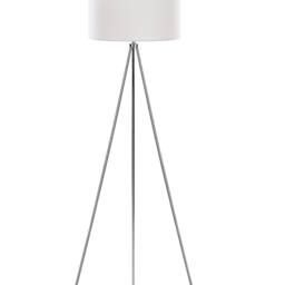 Wyld and Coco Floor Lamp Silver Tripod 148 cm with White Drum Shade - thumbnail 2