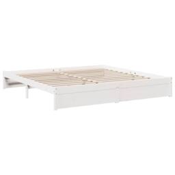 Berkfield Home Decorative Bookcase Bed without Mattress White 180x200 cm Solid W - Size: Super King - thumbnail 7