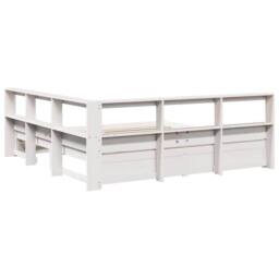 Berkfield Home Decorative Bookcase Bed without Mattress White 180x200 cm Solid W - Size: Super King - thumbnail 9