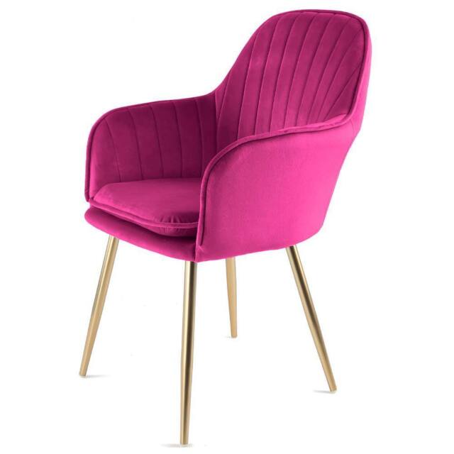 Genesis Muse Velvet Accent Chair Upholstered Modern Chair with Backrest in Fuchsia - Size: 1 Seater - image 1