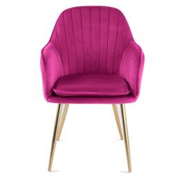 Genesis Muse Velvet Accent Chair Upholstered Modern Chair with Backrest in Fuchsia - Size: 1 Seater - thumbnail 3