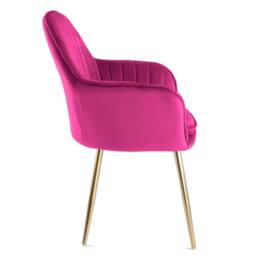 Genesis Muse Velvet Accent Chair Upholstered Modern Chair with Backrest in Fuchsia - Size: 1 Seater - thumbnail 4