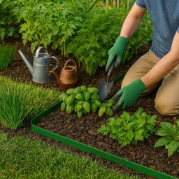 Harbour Housewares 40m Flexible Plastic Lawn Edging Path Grass Border with Plastic Pegs in Green - thumbnail 6