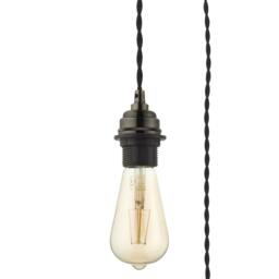 First Choice Lighting Set of 2 Brushed Bronze Vintage Braided Cable 3 Light Pendant Sets in Brown - thumbnail 6