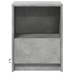 Berkfield Home Stylish Bedside Cabinets with LED Lights 2 pcs Concrete Grey Engi - thumbnail 6