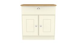 Ready Assembled 2 U Albert 1 Drawer 2 Door Sideboard (Ready Assembled) in Cream - Size: Medium - thumbnail 2