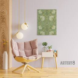 "Artery8 William Morris Pimpernel Floral Pattern Canvas Wall Art Print in Green - Size: W18"" x H24""" - thumbnail 3