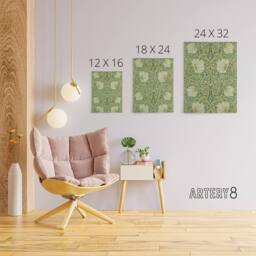"Artery8 William Morris Pimpernel Floral Pattern Canvas Wall Art Print in Green - Size: W18"" x H24""" - thumbnail 4
