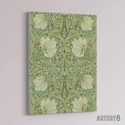 "Artery8 William Morris Pimpernel Floral Pattern Canvas Wall Art Print in Green - Size: W18"" x H24""" - thumbnail 2