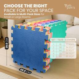 Yum Yums Yum Yum's Baby Play Mat - 27 Soft EVA Foam Interlocking Tiles for Indoor Play - thumbnail 2