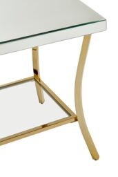 Orsina Stylish Black Mirror Side Table, Decent Gold Finish Bedside Table, Contemporary Decorative Table For Lounge in Silver - thumbnail 3