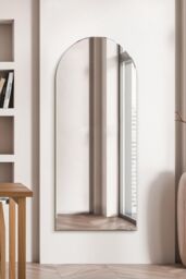 "MirrorOutlet The Arcus - Frameless Arched Leaner/Wall Mirror 63"" X 27"" (160CM X 70CM) in Silver - Size: 1 Pack" - thumbnail 6
