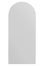 "MirrorOutlet The Arcus - Frameless Arched Leaner/Wall Mirror 63"" X 27"" (160CM X 70CM) in Silver - Size: 1 Pack"