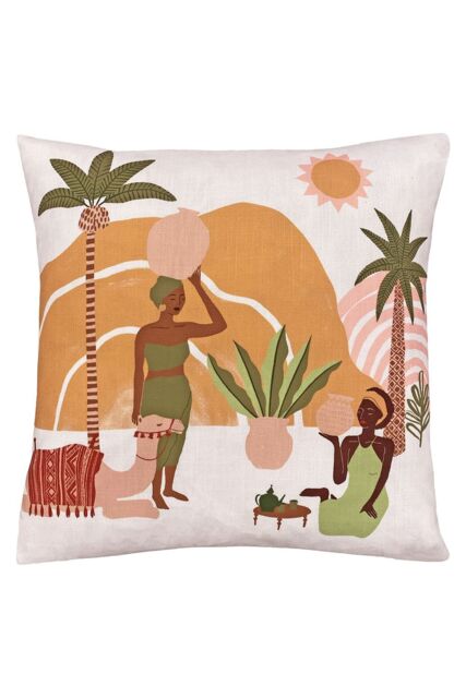 Furn Alia Abstract Printed Cushion in Beige - Size: 50 cm x 50 cm - image 1