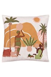 Furn Alia Abstract Printed Cushion in Beige - Size: 50 cm x 50 cm - thumbnail 1