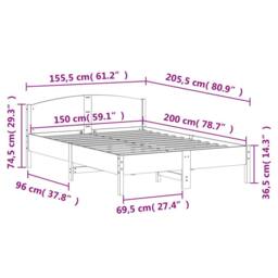 Berkfield Home Beautiful Bed Frame without Mattress White 150x200 cm King Size S - thumbnail 9