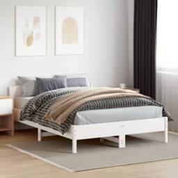Berkfield Home Beautiful Bed Frame without Mattress White 150x200 cm King Size S - thumbnail 2