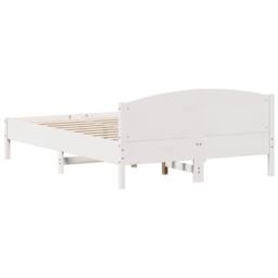 Berkfield Home Beautiful Bed Frame without Mattress White 150x200 cm King Size S - thumbnail 6