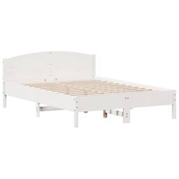 Berkfield Home Beautiful Bed Frame without Mattress White 150x200 cm King Size S - thumbnail 1