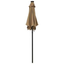 Berkfield Home Parasol with LED Lights Taupe 200x211 cm Aluminium in Beige - thumbnail 3