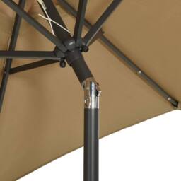 Berkfield Home Parasol with LED Lights Taupe 200x211 cm Aluminium in Beige - thumbnail 6