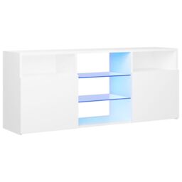 Berkfield Home TV Cabinet with LED Lights White 120x30x50 cm - Size: 120 x 30 x 50 cm - thumbnail 2