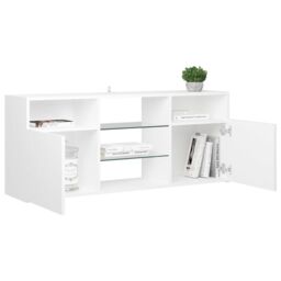 Berkfield Home TV Cabinet with LED Lights White 120x30x50 cm - Size: 120 x 30 x 50 cm - thumbnail 6