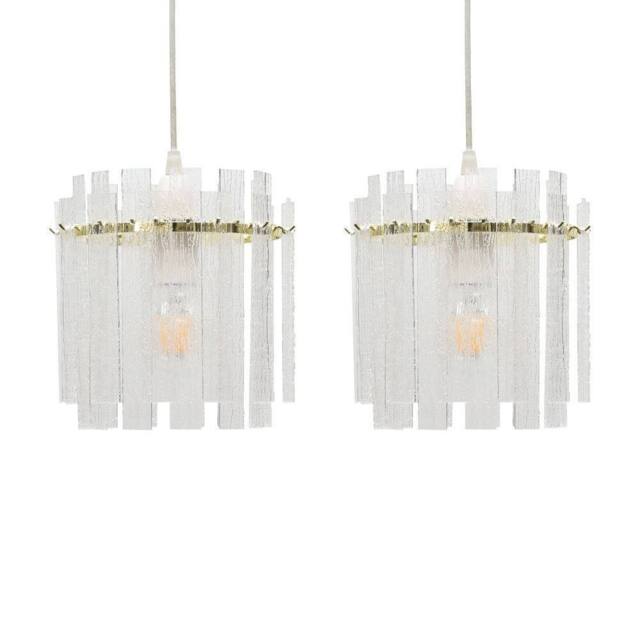 First Choice Lighting Set of 2 Abi - Satin Brass Frosted Diffuser Easy Fit Lightshades in Gold - image 1
