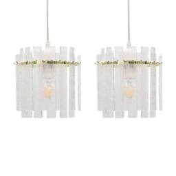 First Choice Lighting Set of 2 Abi - Satin Brass Frosted Diffuser Easy Fit Lightshades in Gold - thumbnail 1