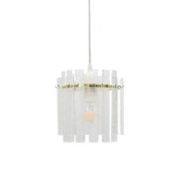 First Choice Lighting Set of 2 Abi - Satin Brass Frosted Diffuser Easy Fit Lightshades in Clear - thumbnail 3