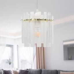 First Choice Lighting Set of 2 Abi - Satin Brass Frosted Diffuser Easy Fit Lightshades in Gold - thumbnail 4