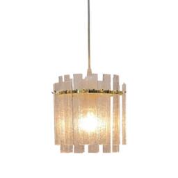 First Choice Lighting Set of 2 Abi - Satin Brass Frosted Diffuser Easy Fit Lightshades in Clear - thumbnail 2