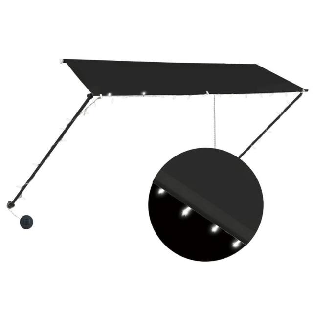 Berkfield Home Retractable Awning with LED 300x150 cm Anthracite in Black - image 1