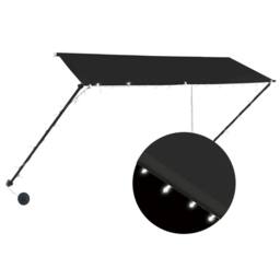 Berkfield Home Retractable Awning with LED 300x150 cm Anthracite in Black
