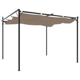Berkfield Home Pergola with Retractable Roof Taupe 295x292x230 cm in Beige - Size: 295 x 292 x 230 cm - thumbnail 5
