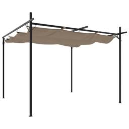 Berkfield Home Pergola with Retractable Roof Taupe 295x292x230 cm in Beige - Size: 295 x 292 x 230 cm - thumbnail 1