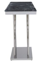 Orsina Black Marble & Silver Console Table For Livingroom, Metallic Finish Storage Table, Accent Table For Patio - thumbnail 3