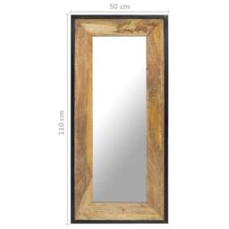 Berkfield Home Mirror 110x50 cm Solid Mango Wood in Brown - thumbnail 5