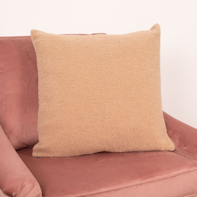 Native Home & Lifestyle Light Brown Teddy Cushion Cover - Size: 50 cm x 50 cm - image 1