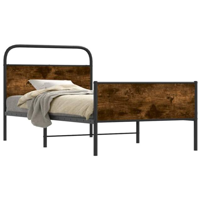 Berkfield Home Bed Frame without Mattress 100x190 cm Sonoma Oak Engineered Wood in Brown - image 1