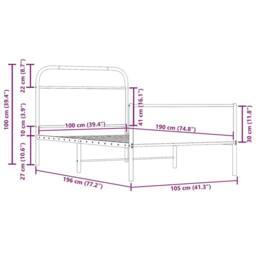 Berkfield Home Bed Frame without Mattress 100x190 cm Sonoma Oak Engineered Wood in Brown - thumbnail 9
