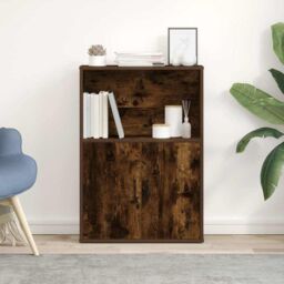 Berkfield Home Bookcase Smoked Oak 60x24x85 cm Engineered Wood in Brown - Size: 60 x 24 x 85 cm - thumbnail 3